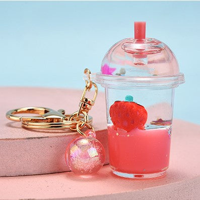 Wholesale Pentagram Strawberry Acrylic Oil Keychains